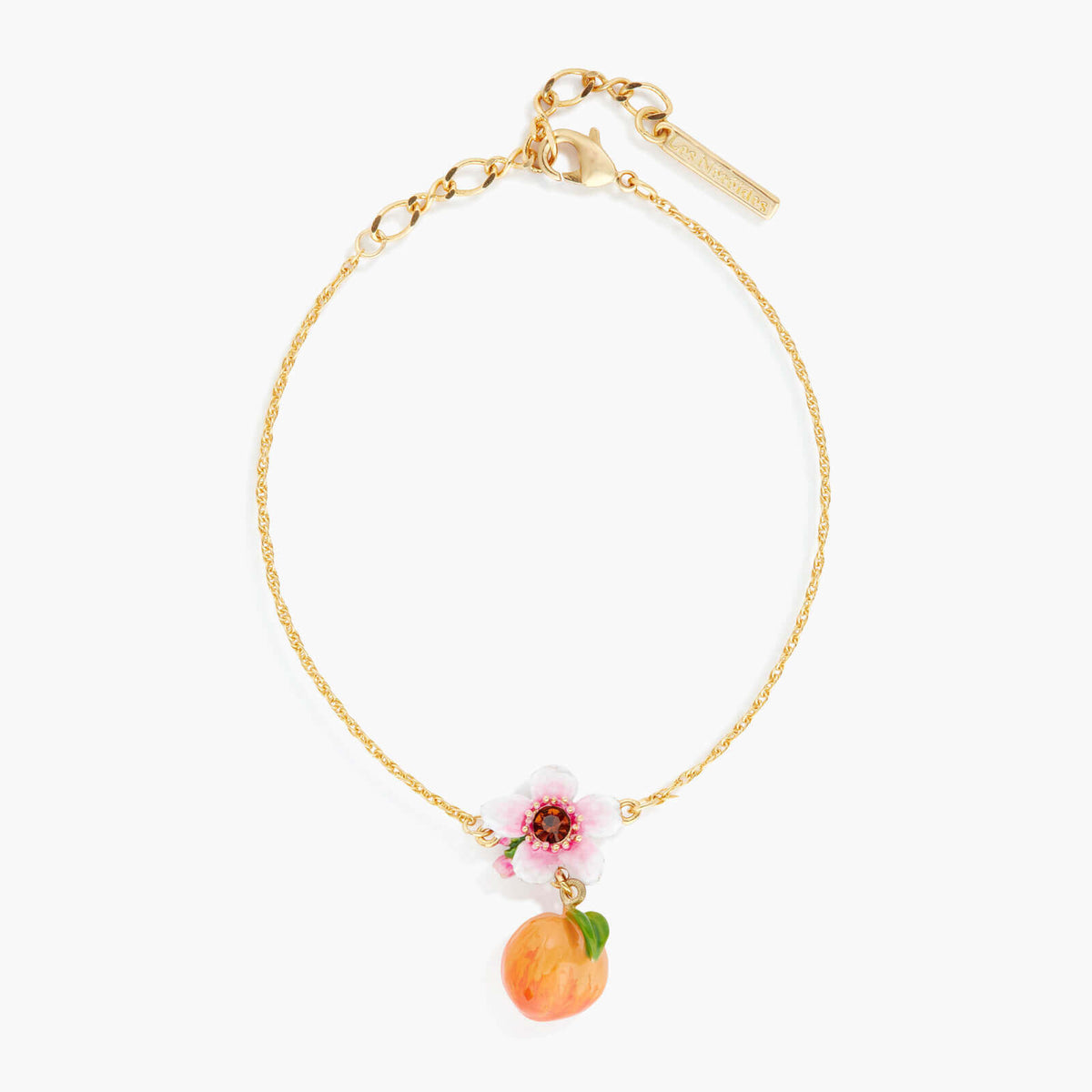 Apricot And Flower Dangling Charm Fine Bracelet | APVE2021