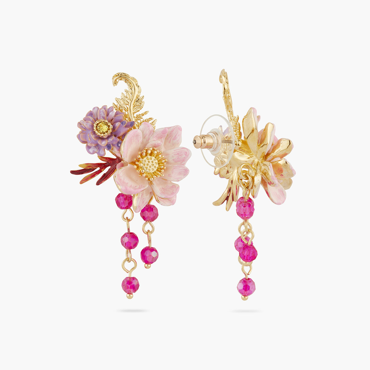 Aster And Lotus Flower Earrings | AQBI1011