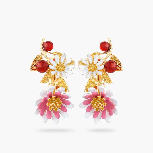Pink and white anemone earrings | AQHC1021