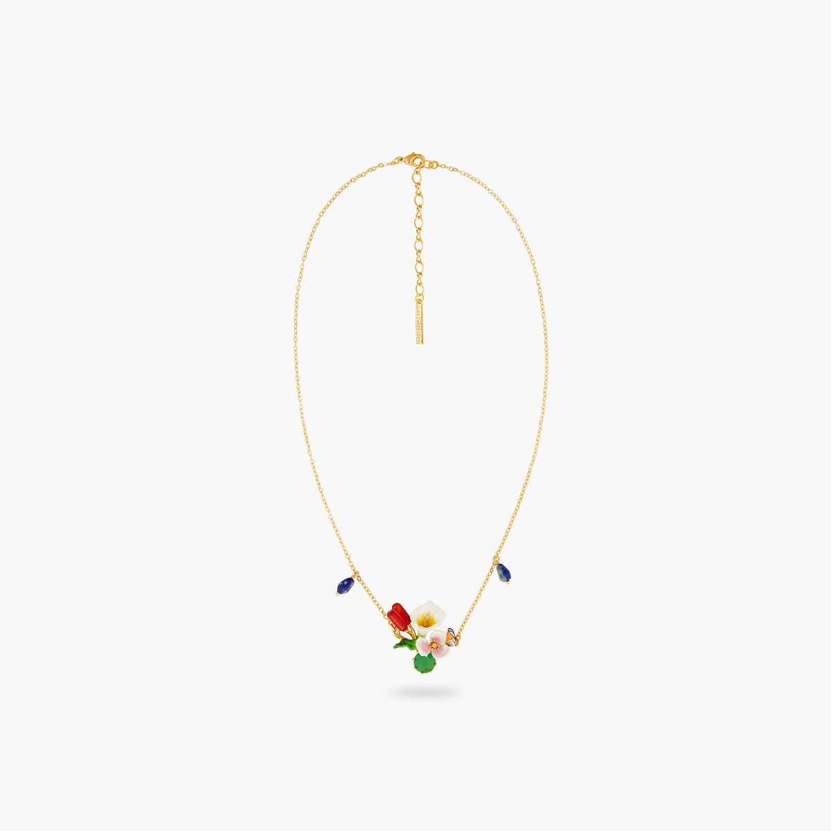Calla, Reeds And Green Stone Statement Necklace | AQJF3021