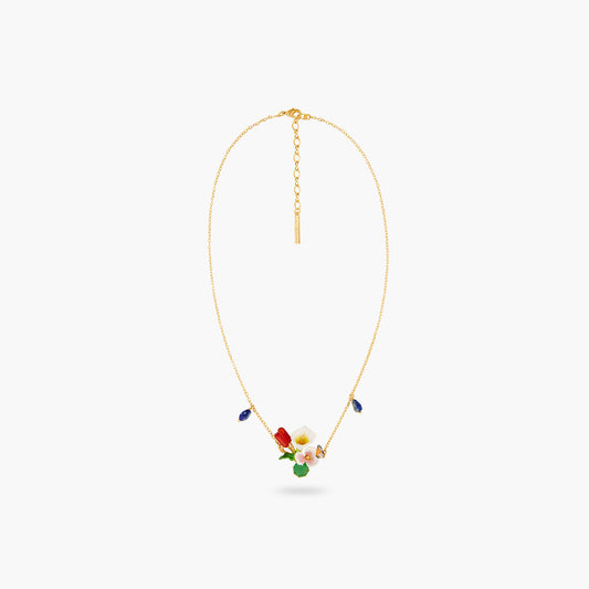 Calla, Reeds And Green Stone Statement Necklace | AQJF3021