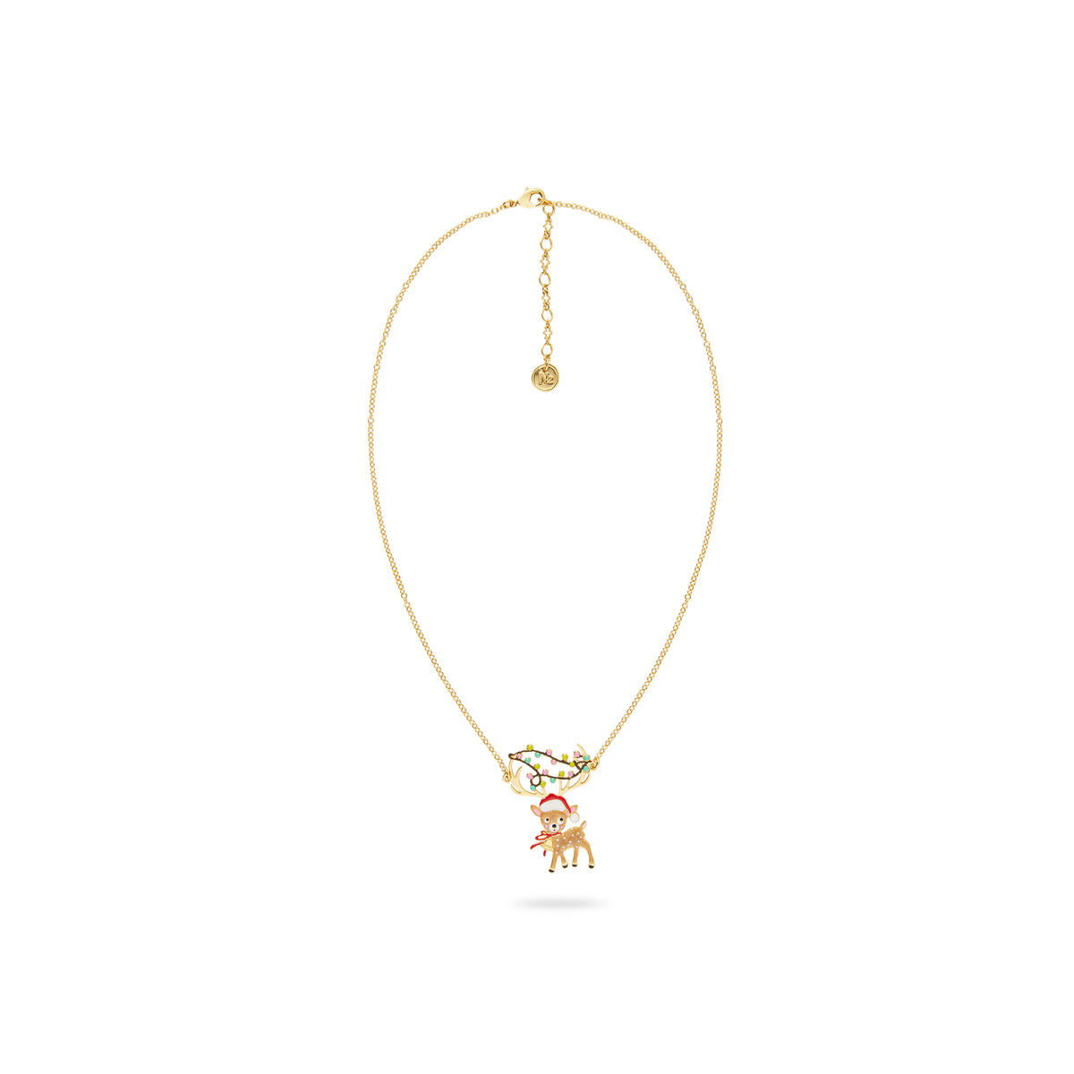 Reindeer And Fairy Light Pendant Necklace | AQSP3101