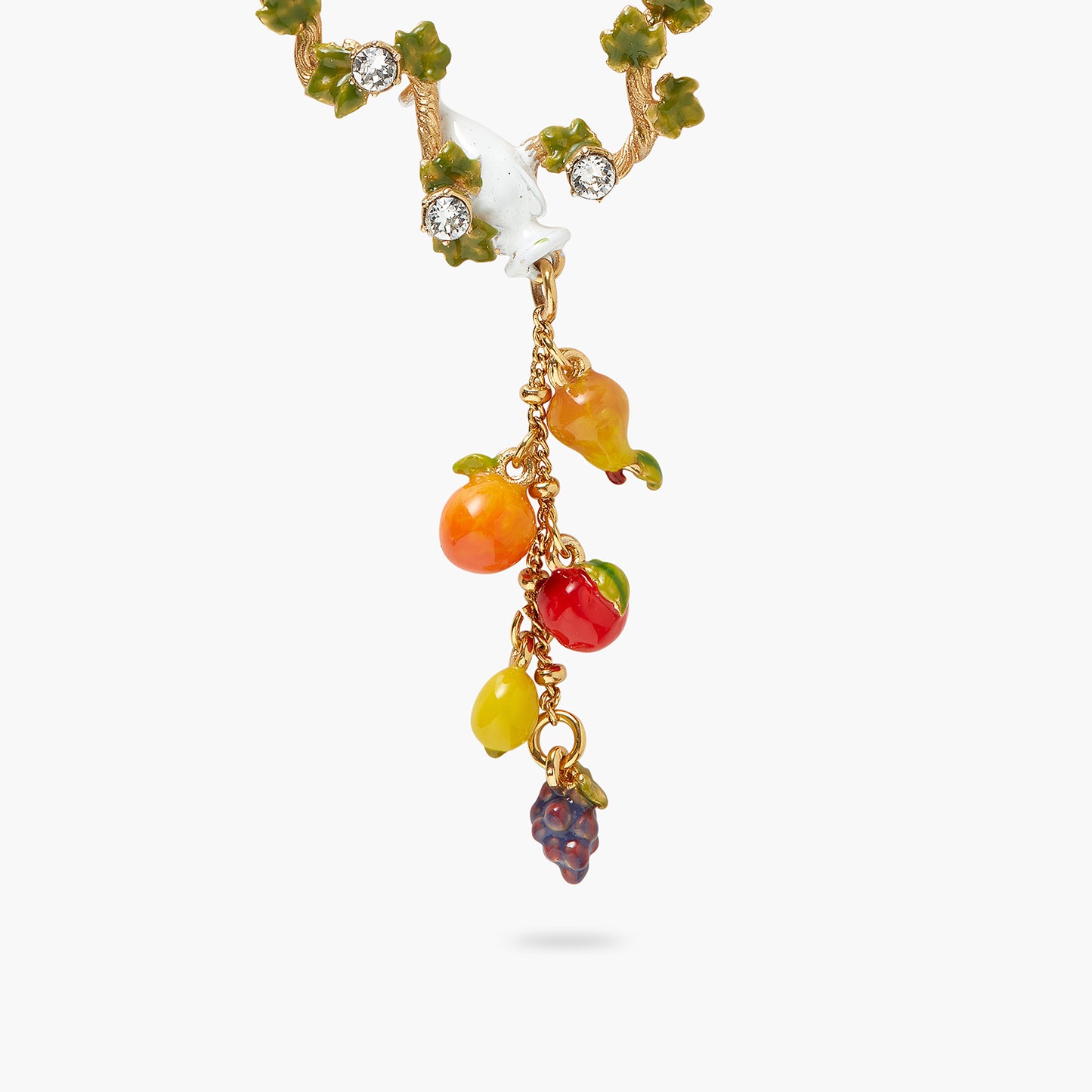 Amphora, Vine Leaves And Fruit Pendant Necklace | AQVT3081