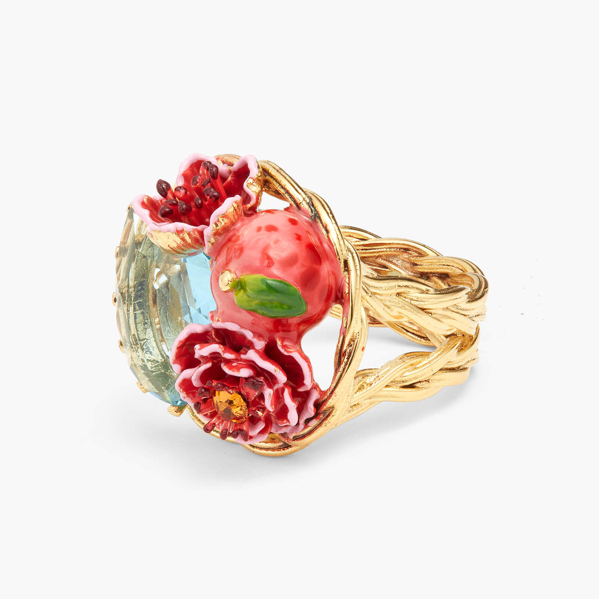 Peach And Peach Blossom Cocktail Ring | AQVT6031