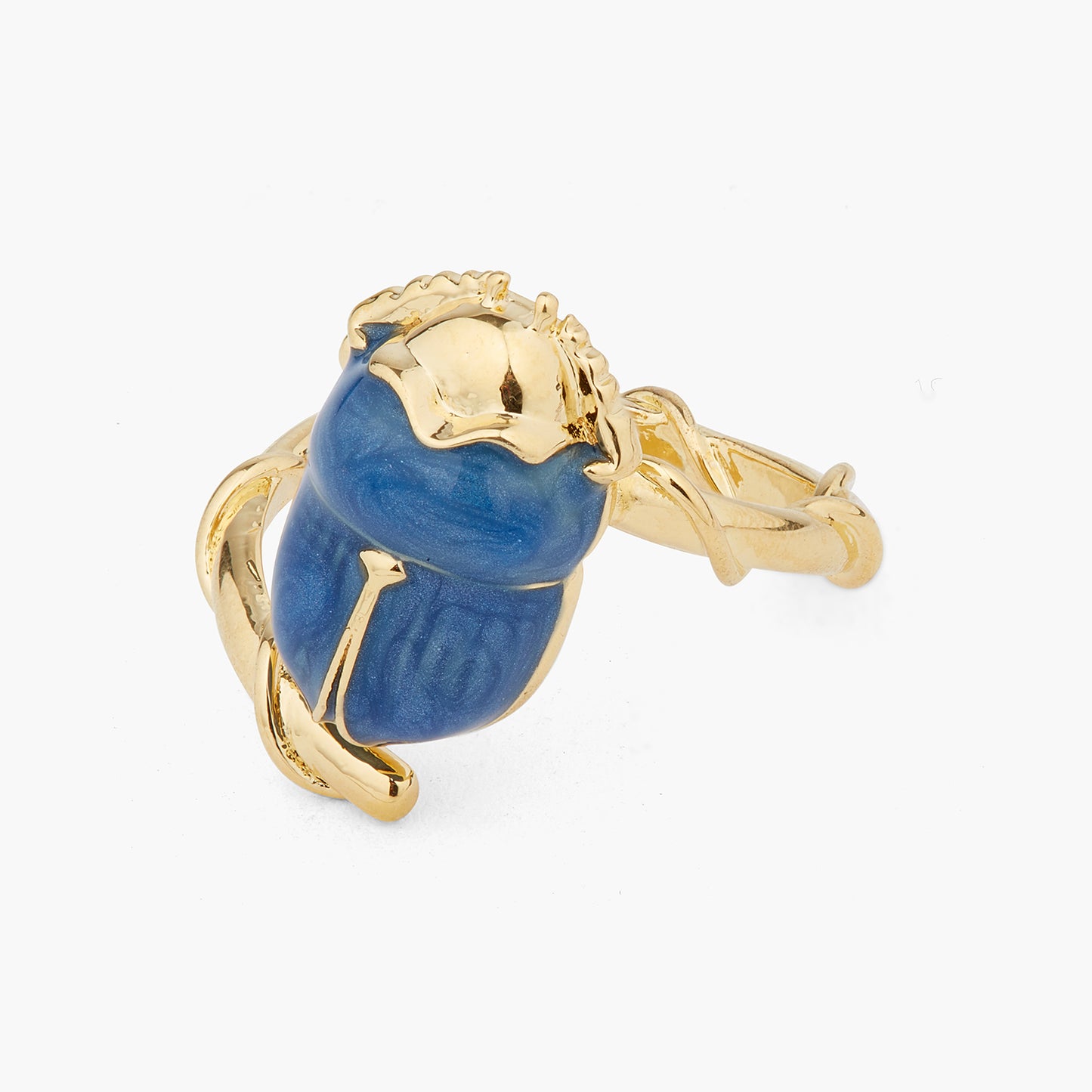 Blue Scarab Beetle Adjustable Ring | ARAM6021