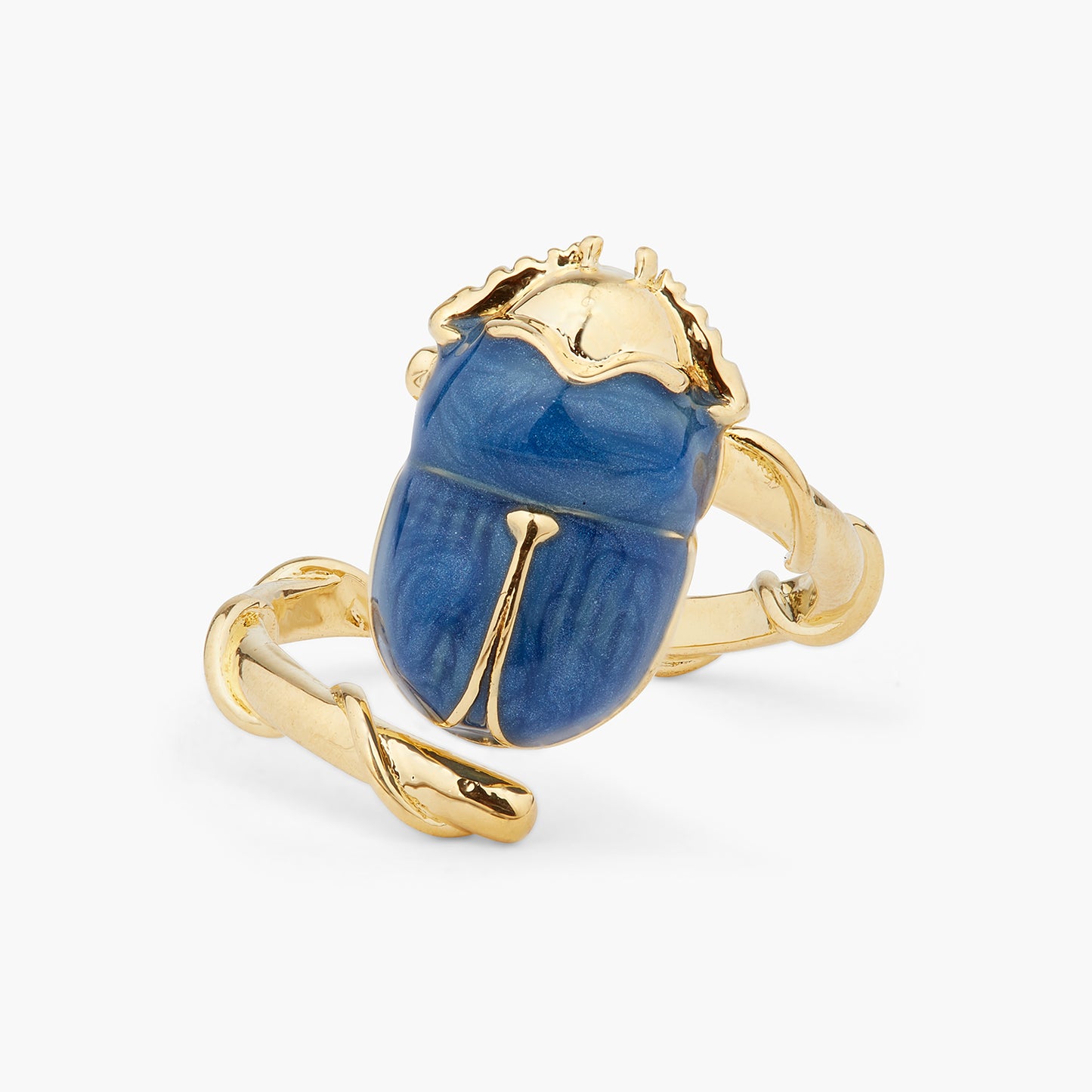 Blue Scarab Beetle Adjustable Ring | ARAM6021