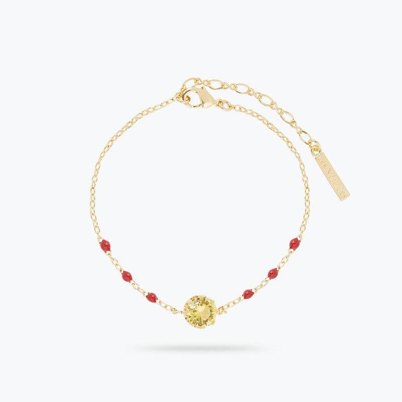 Yellow Round Stone Thin Bracelet | arcl2041