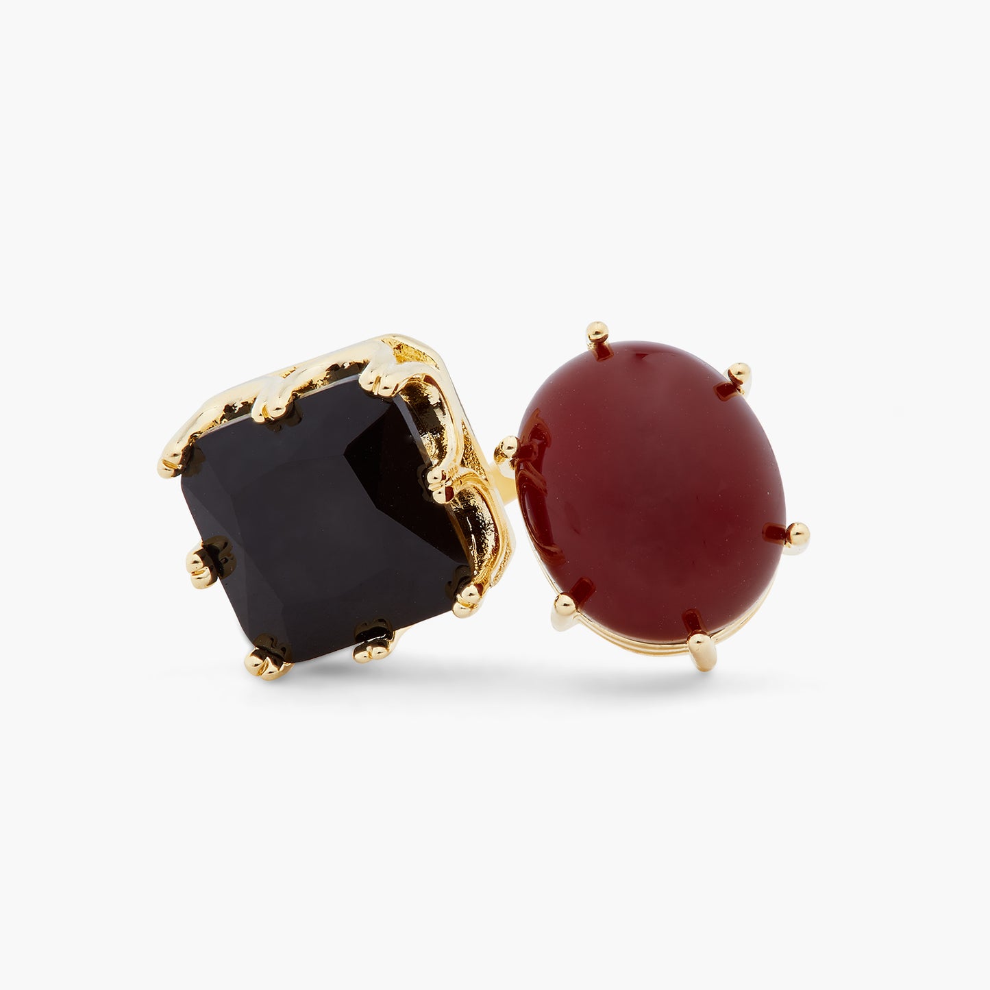 Black And Red Stones You And Me Adjustable Ring | ARCL6011