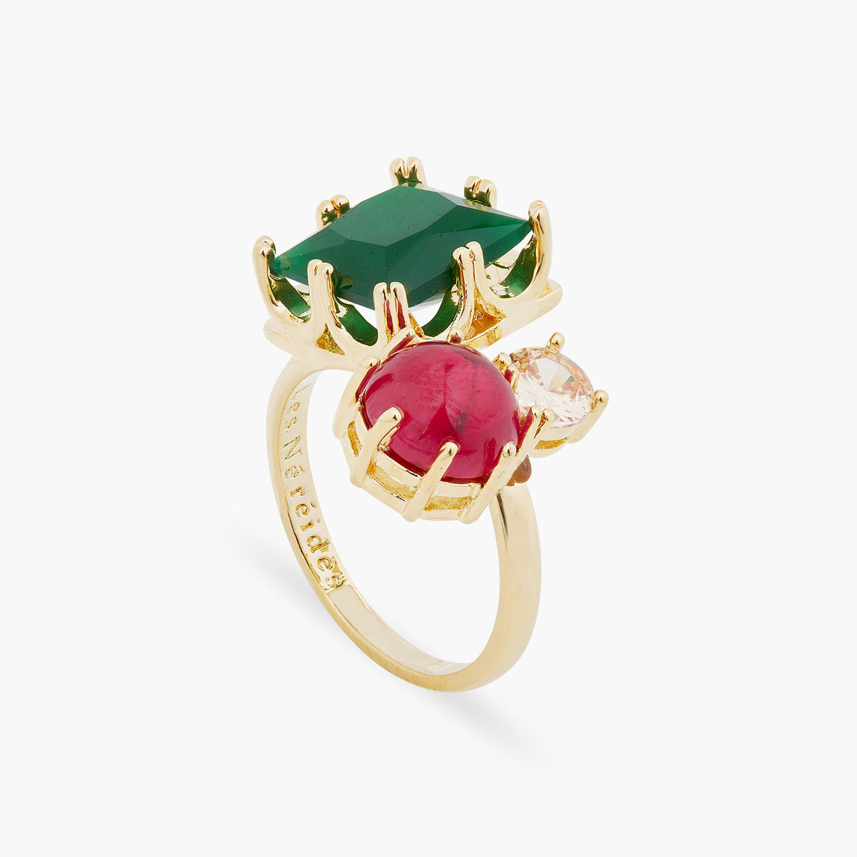Green And Red Stones You And Me Ajustable Ring | ARCL6031