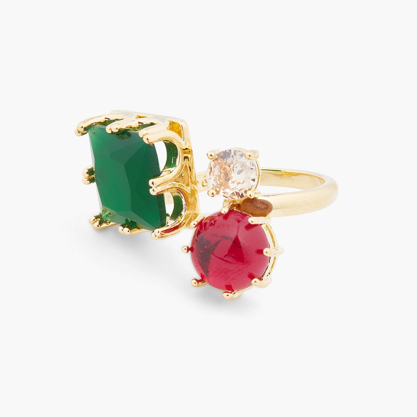 Green And Red Stones You And Me Ajustable Ring | ARCL6031