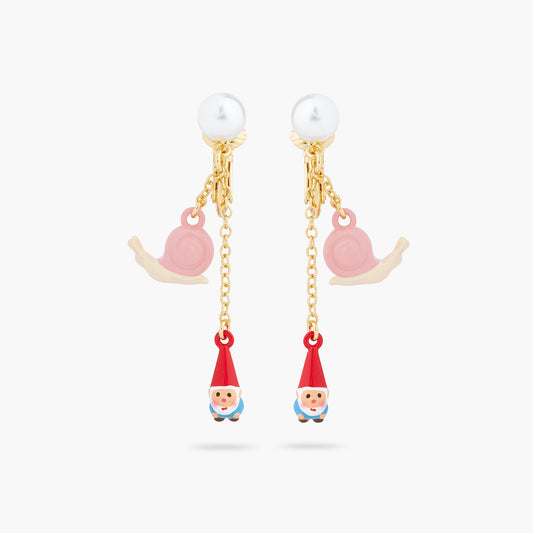 Garden Gnome And Snail Earrings