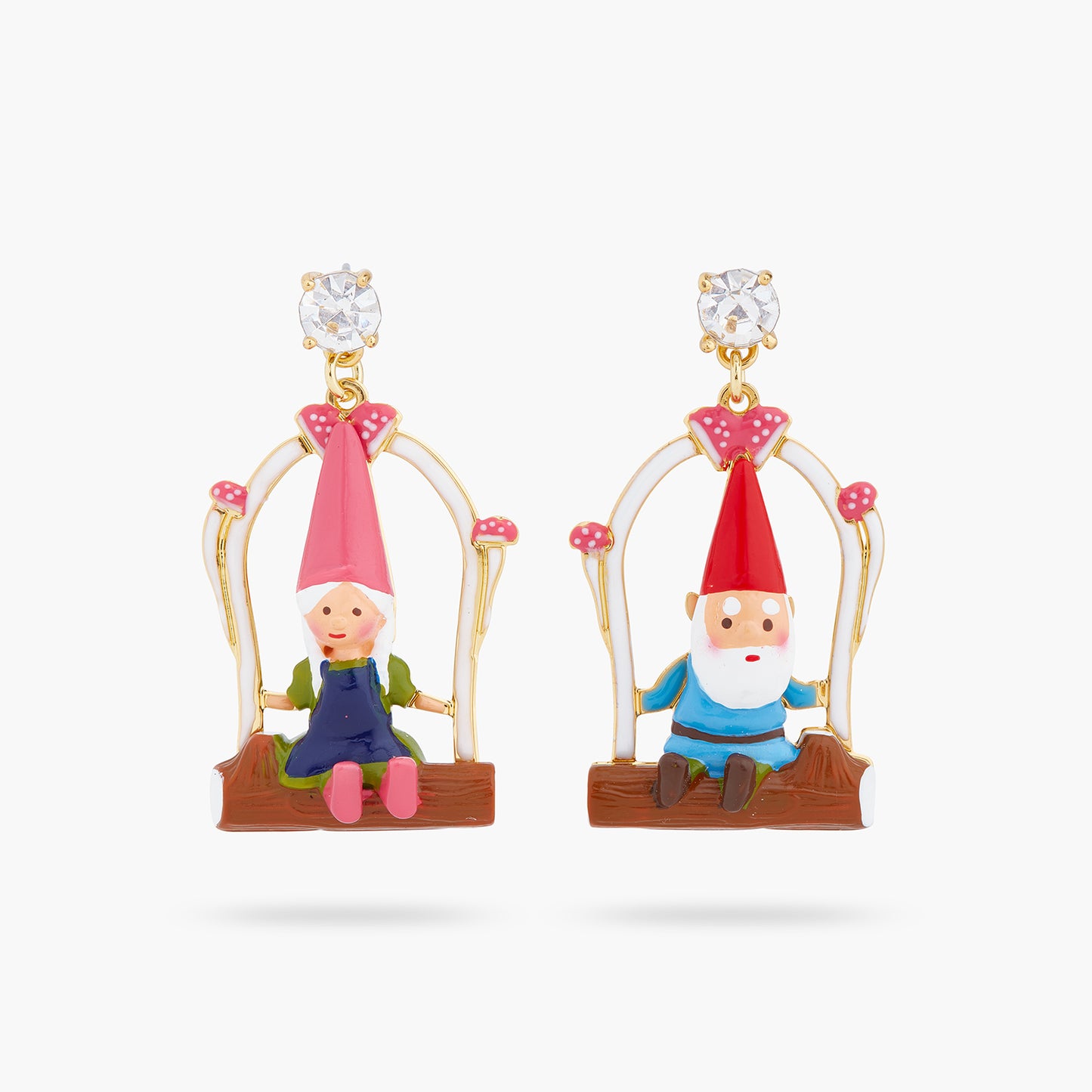 Garden Gnome Couple Asymmetrical Earrings | ARCP1081