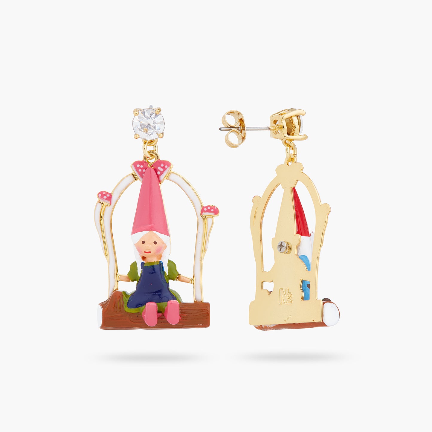 Garden Gnome Couple Asymmetrical Earrings | ARCP1081