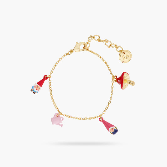 Mushroom And Garden Gnome Charm Bracelet | ARCP2011