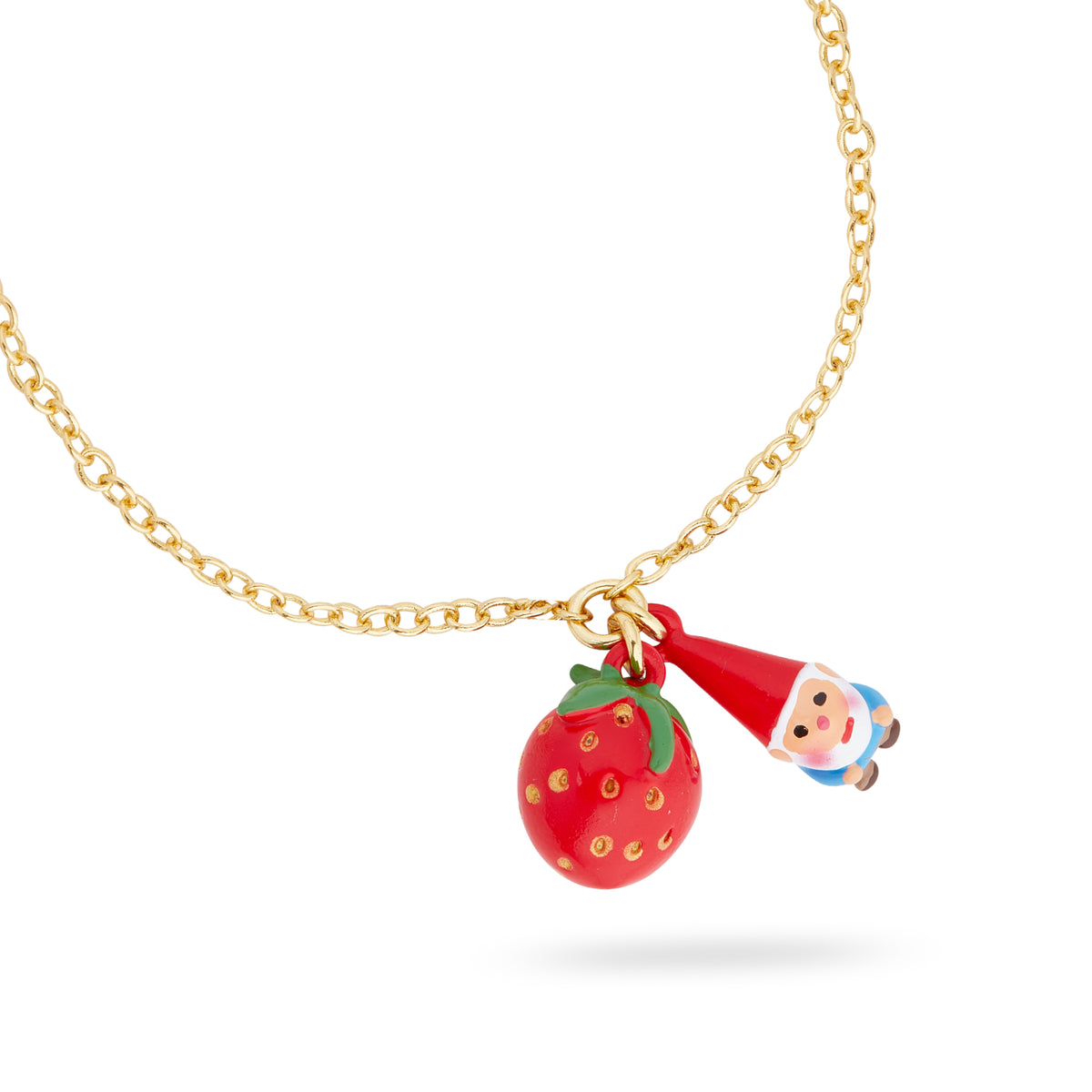 Strawberry And Garden Gnome Charm Bracelet | arcp2021