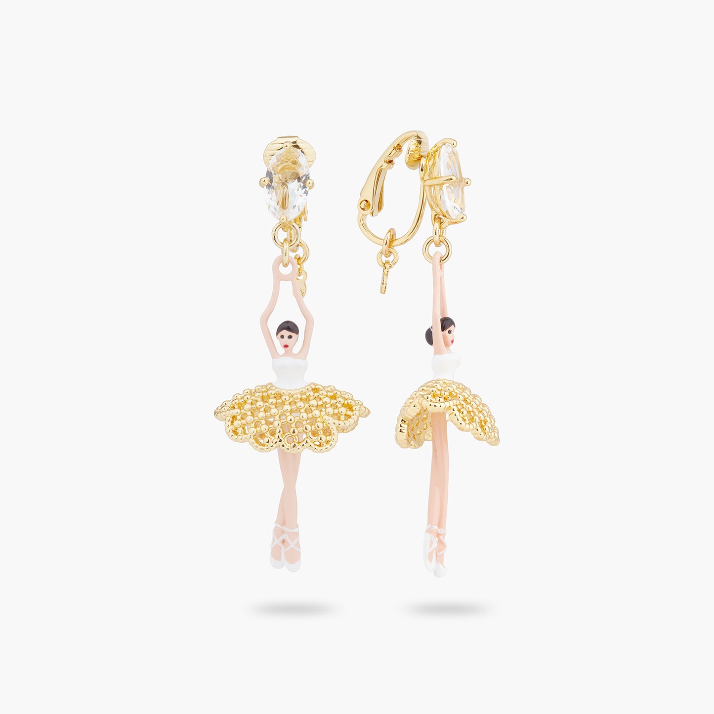Gold Lace Tutu Ballerina Earrings | ARDD1151