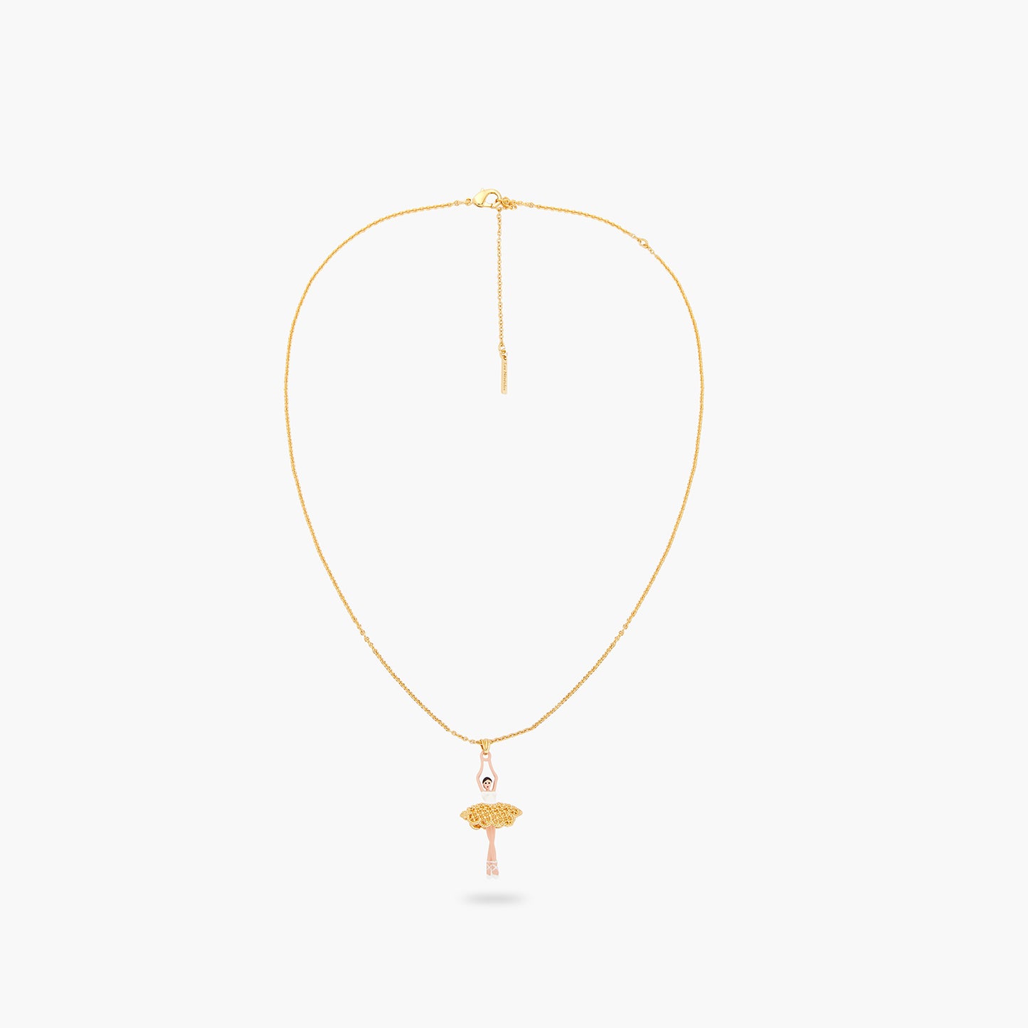 Gold Lace Tutu Ballerina Pendant Necklace | ARDD3591