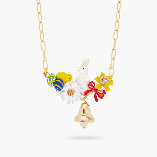 Easter Chick And Rabbit Thin Necklace