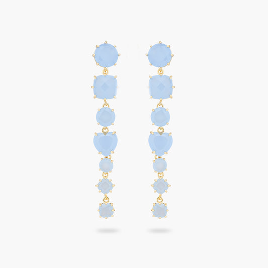 Sky Blue Diamantine 7 Stone Earrings