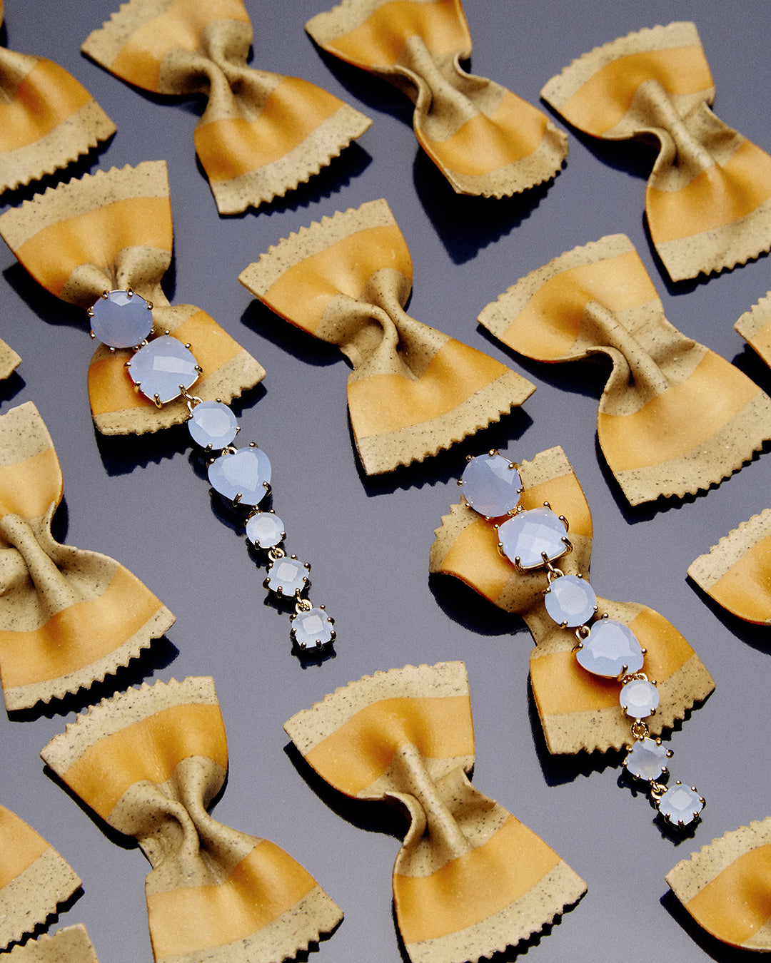 Sky Blue Diamantine 7 Stone Earrings | ARLD1211