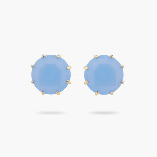 Sky Blue Diamantine Round Stone Earrings | ARLD1401