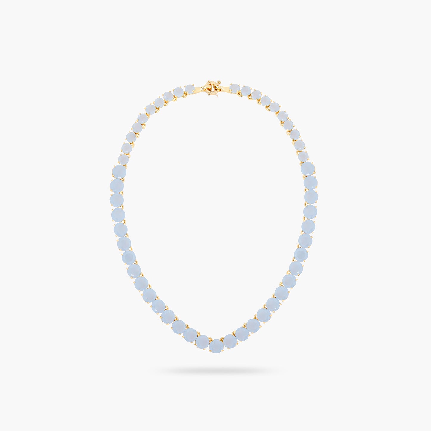 Sky Blue Diamantine Round Stone Choker Necklace | ARLD3321