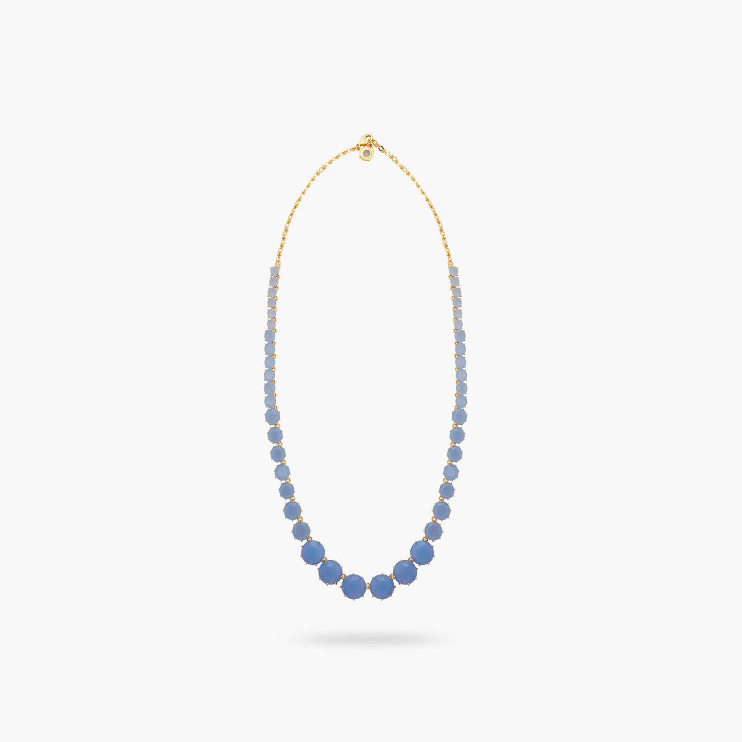 Sky Blue Diamantine Round Stones Long Necklace | ARLD3511