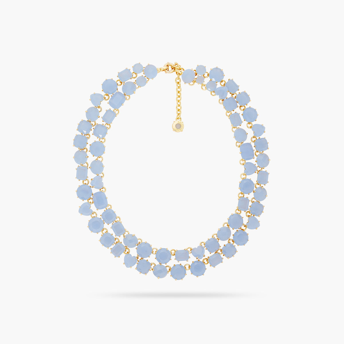 Sky Blue Diamantine Luxurious Two-Row Necklace | arld3551