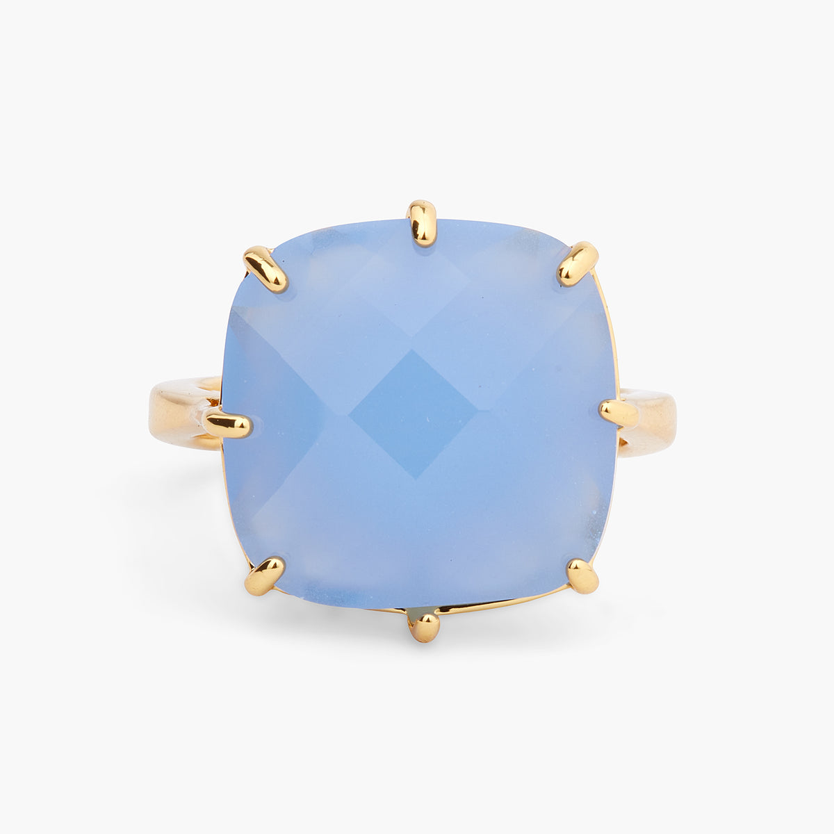 Sky Blue Diamantine Square Solitaire Ring | arld6021