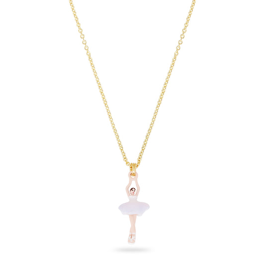 Lilac And White Mini Ballerina Pendant Necklace | ARMDD3011
