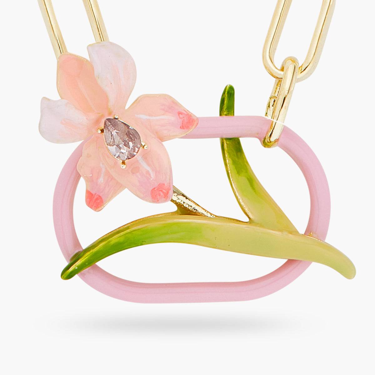 Powder Pink Iris Choker Necklace | ARMF3091