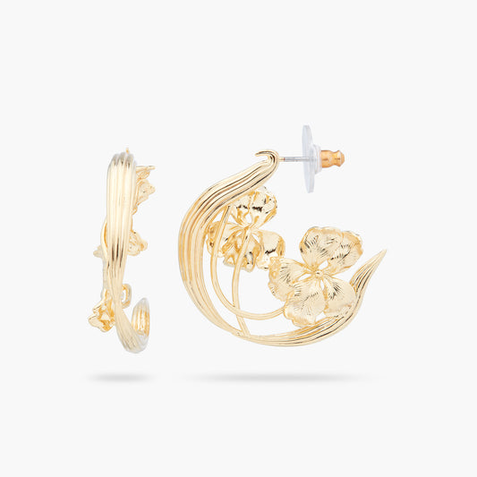 Gold Iris Hoop Earrings | ARNF1021