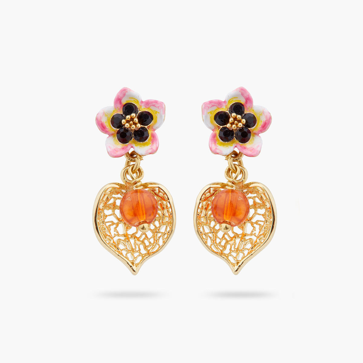 Tiaré Flower And Physalis Sleeper Earrings | arpa1051