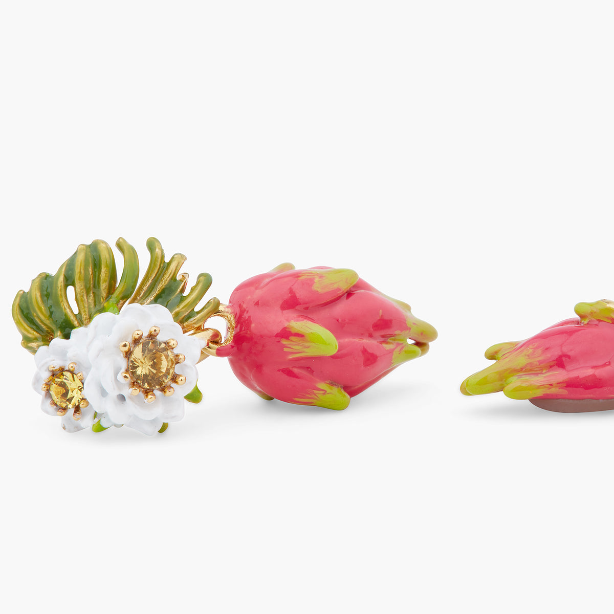 Dragonfruit And Pitaya Flower Dangling Earrings | ARPA1061