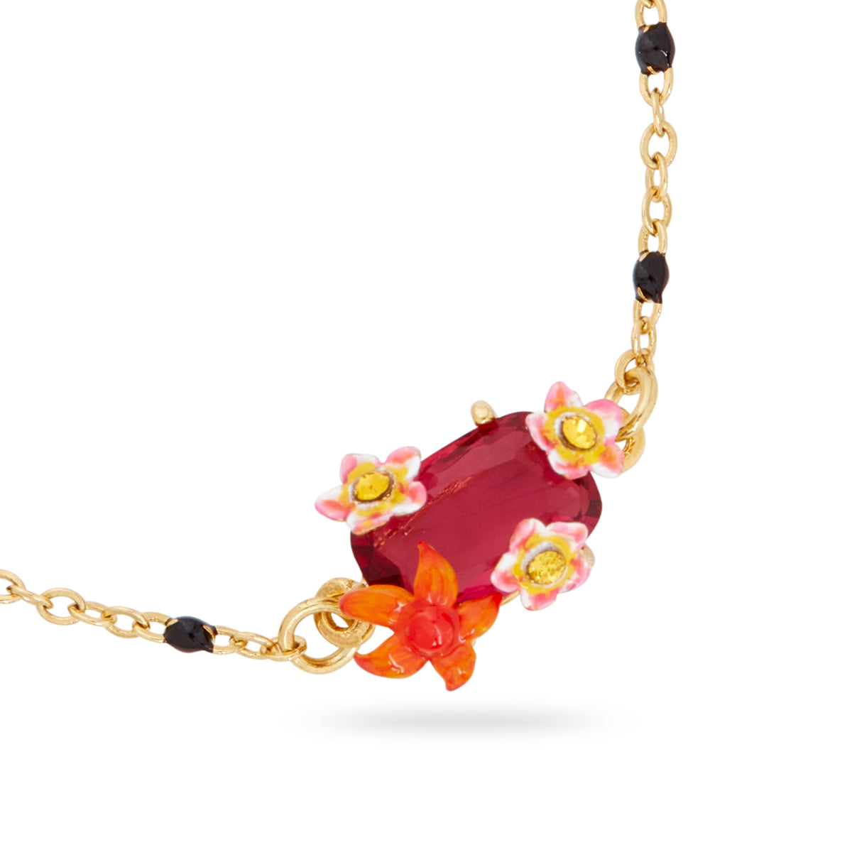 Wild Flower And Faceted Crystal Thin Bracelet | arpa2011