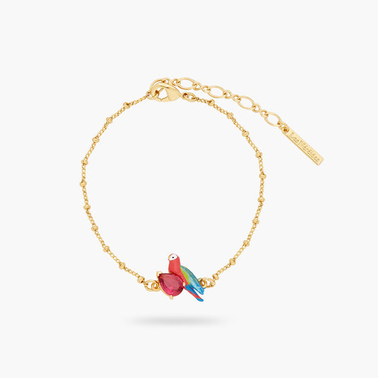 Parrot And Faceted Crystal Thin Bracelet