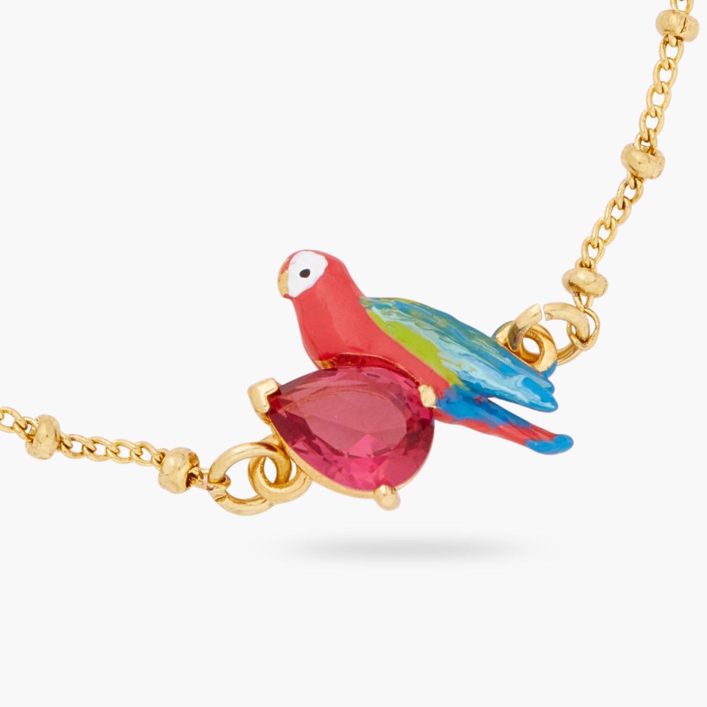 Parrot And Faceted Crystal Thin Bracelet