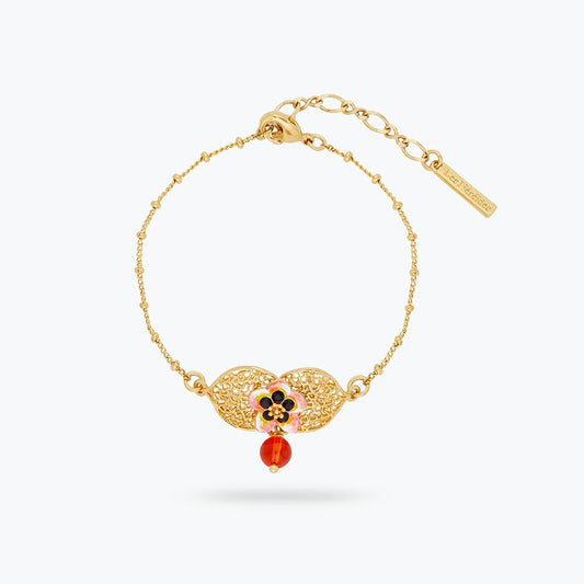 Tiaré Flower And Physalis Thin Bracelet