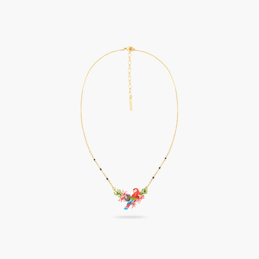 Parrot And Exotic Flower Statement Necklace | ARPA3011