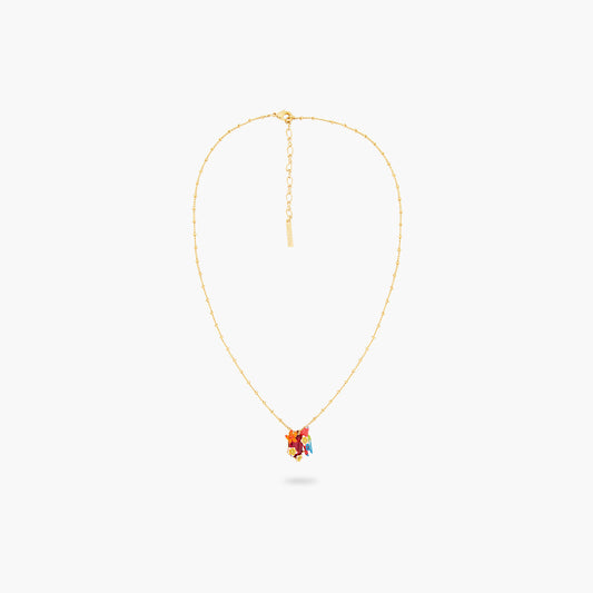 Parrot And Wild Flower Pendant Necklace | ARPA3021