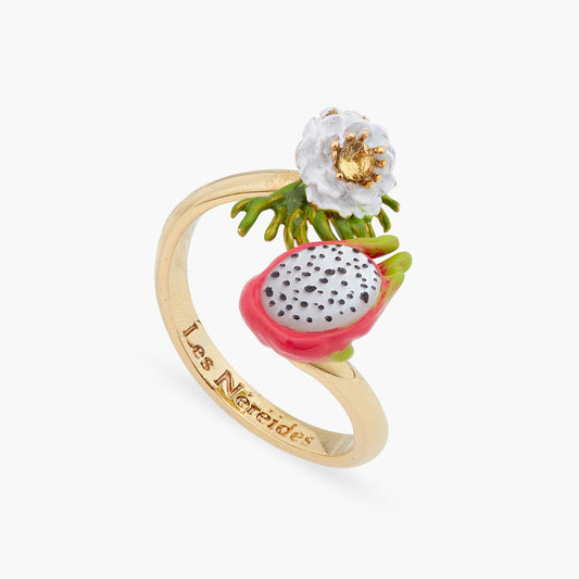 Dragon Fruit And Pitaya Flower You And Me Adjustable Ring | ARPA6031
