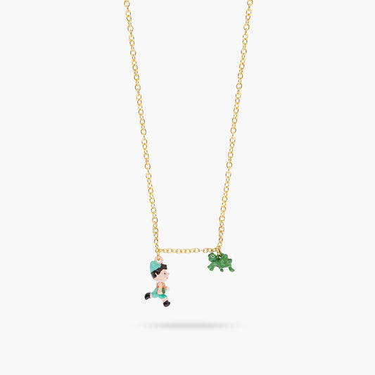 Pinocchio And Cricket Charm Necklace