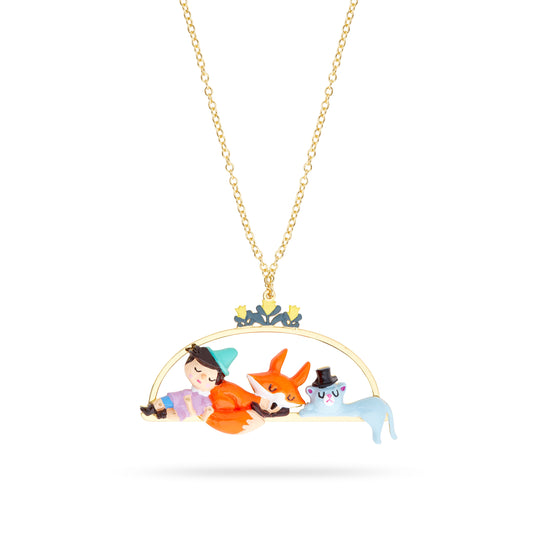 Sleeping Pinocchio And Friend Necklace | ARPI3101