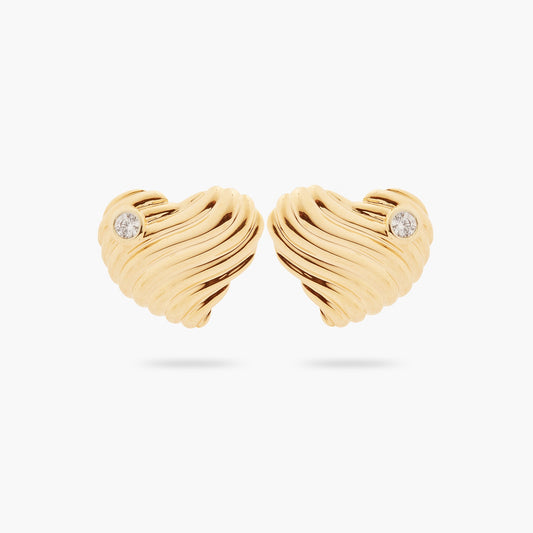 Ripple Effect Heart And Cubic Zirconia Earrings