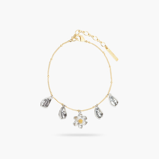 Daisy And Engraved Petal Fine Bracelet