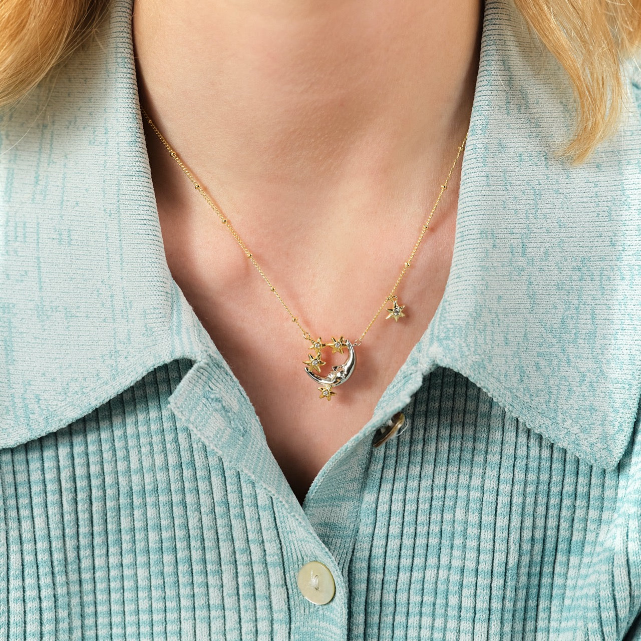 Moon And Star Pendant Necklace | asam3011