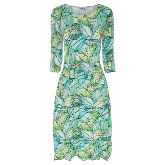 Alquema | 3/4 Sleeve Smash Pocket Dress / Paper Leaf