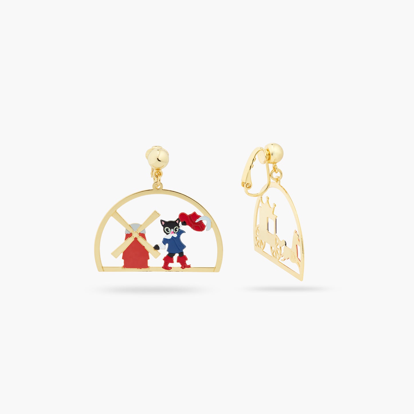 Charming Cat And Windmill Earrings | ASCC1011