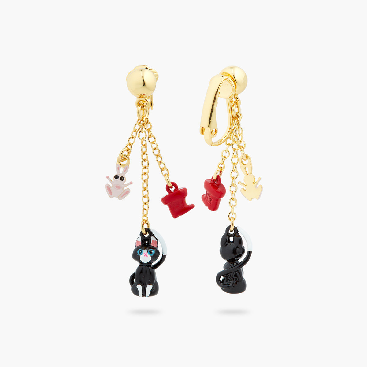 Charming Cat And Red Boots Dangling Earrings | ASCC1021