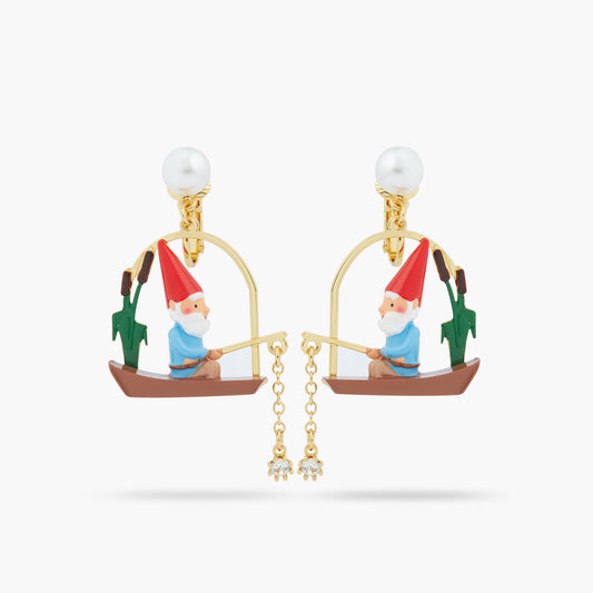 Fishing Garden Gnome Earrings | ASCP1061